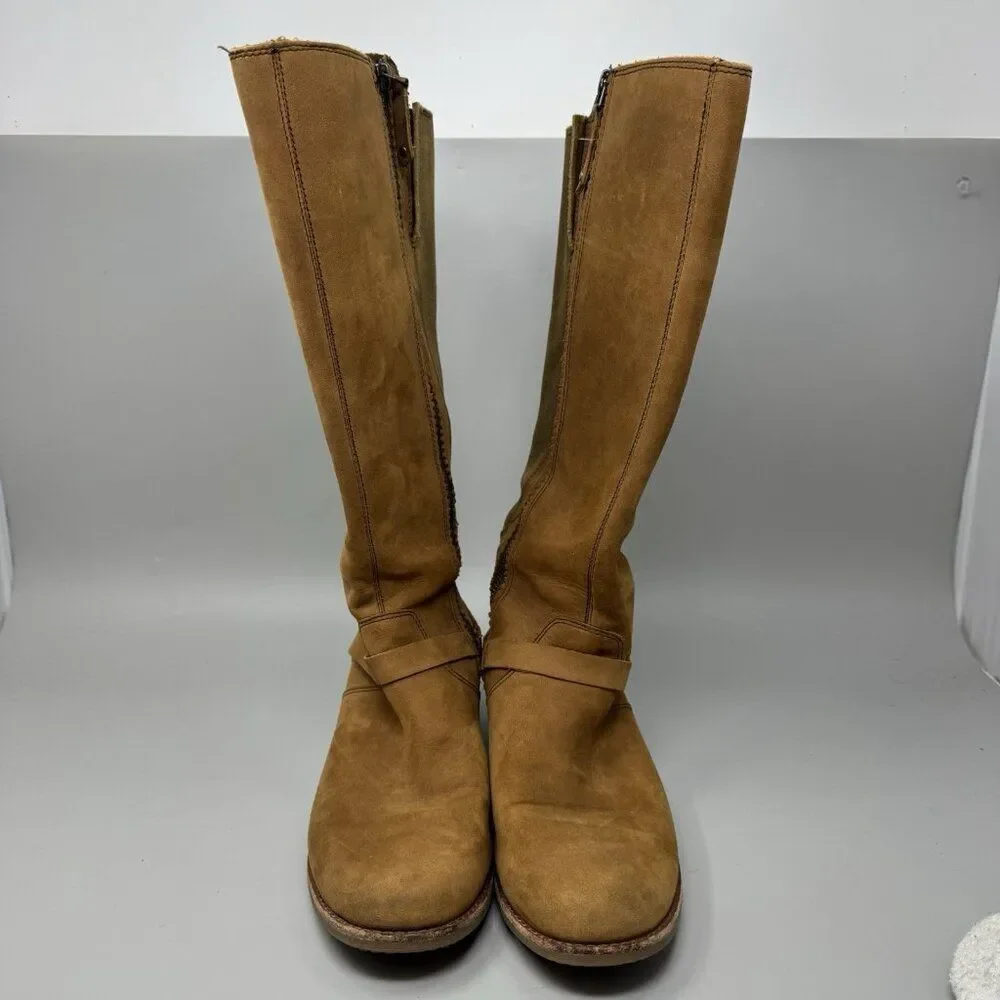 Teva De La Vina Women Size 8 Waterproof Leather Riding Tall Boot Brown 1017143